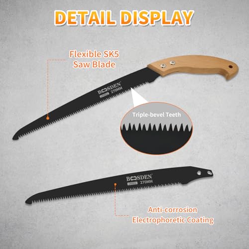 BOOSDEN 11" Pruning Saw, Japanese Hand Saw for Tree - Image 5