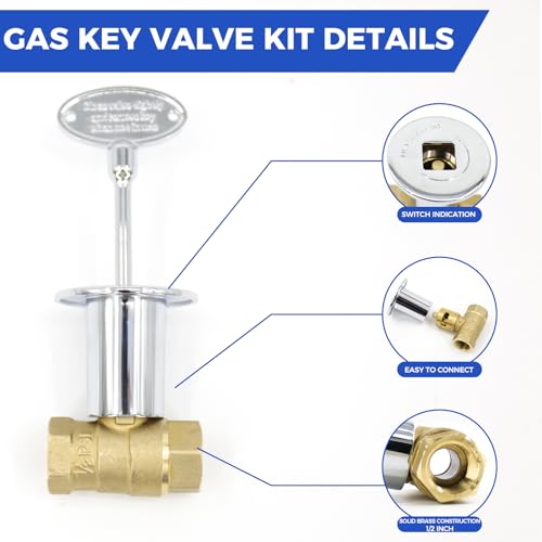Himaweek 1/2 Inch Straight Gas Key Valve Kit for Fire Pit - Image 5