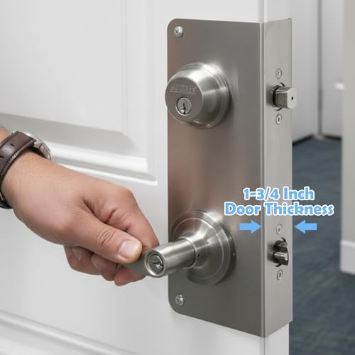 1 Set Silver Stainless Steel Lock and Door Reinforcement | Home Repair - Image 6