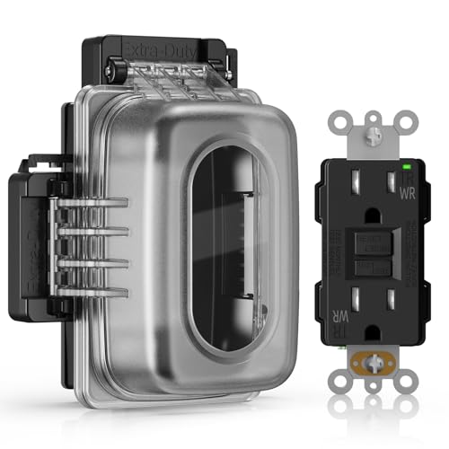 AIDA 15A Outdoor GFCI Outlet with Weatherproof in-Use Cover, TRWR - Image 2