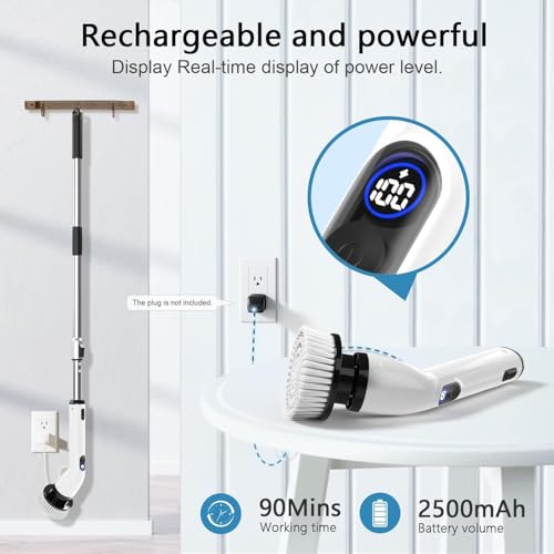 Electric Spin Scrubber,8 Replaceable Brush Heads for Home - Image 6