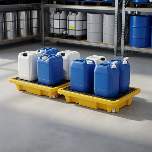 2 Pcs Spill Containment Pallet, 2-Drum Plastic Platform - Image 3