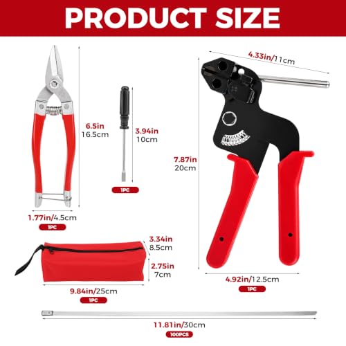 Stainless Steel Cable Tie Gun Kit, 105PCS Fastening | Phone & Computer - Image 3