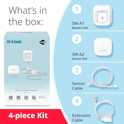 D-Link WiFi Water Leak Detector Starter Kit, with 2 Flood & Leak - Image 3