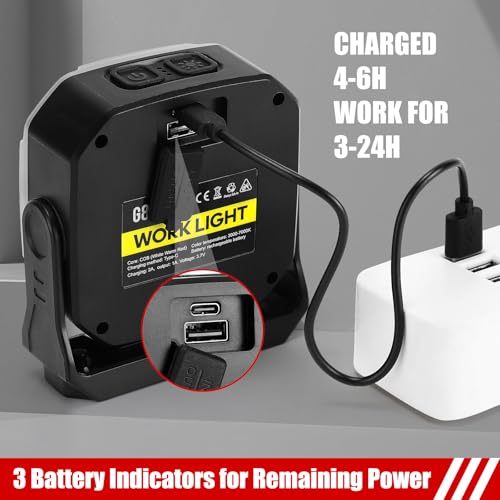 SUNPRO Magnetic Job Site Light Rechargeable FloodLight - Image 4