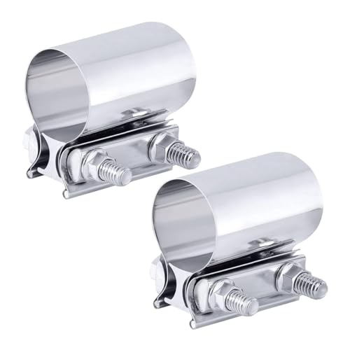 GLSOWEE 2PCS 2." Exhaust Clamp, Butt Joint Muffler Band | Hand Tools - Image 2
