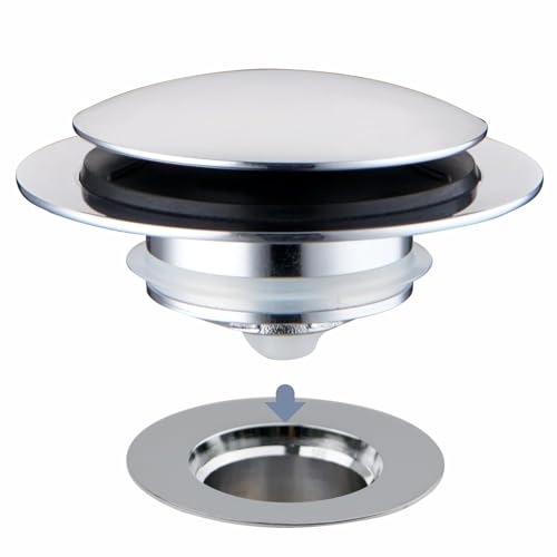 Tub Drain Stopper, Universal Pop Up Bathtub Drain Stopper, Chrome - Image 2