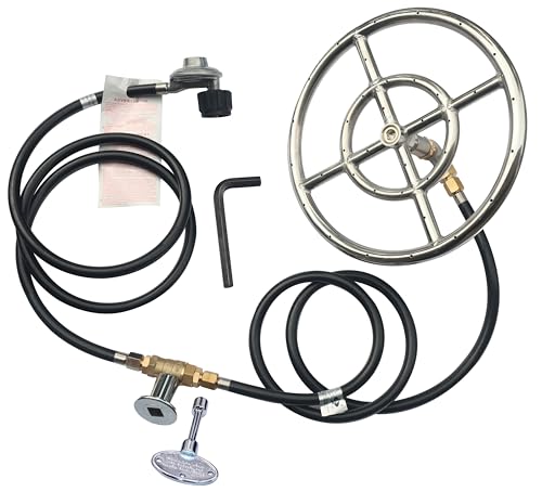 12" Stainless Steel Fire Ring Burner Valve Assembly Kit - Image 2