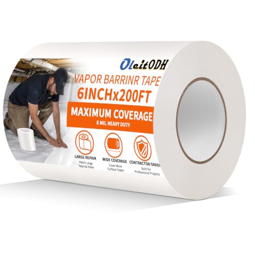 1 Roll Vapor Barrier Tape 6 Inch x 200 FT Polyethylene Moisture - Image 2