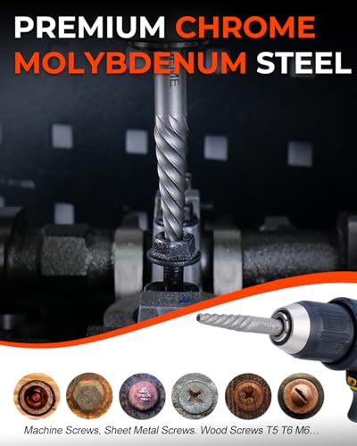 19 Piece Easy Out Screw Extractor Set and Left Hand Drill - Image 4