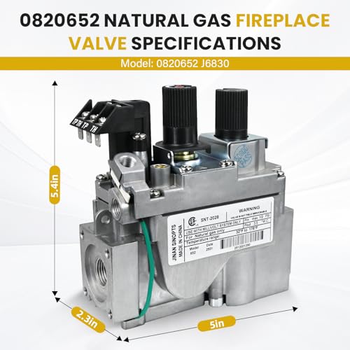 0820652 J6830 Millivolt Natural Gas Fireplace Control Valve - Image 3