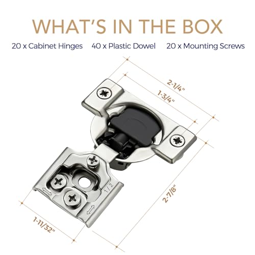 Soft Close Hinges for Kitchen Cabinet Hinges, 1/2 Inch Overlay - Image 3