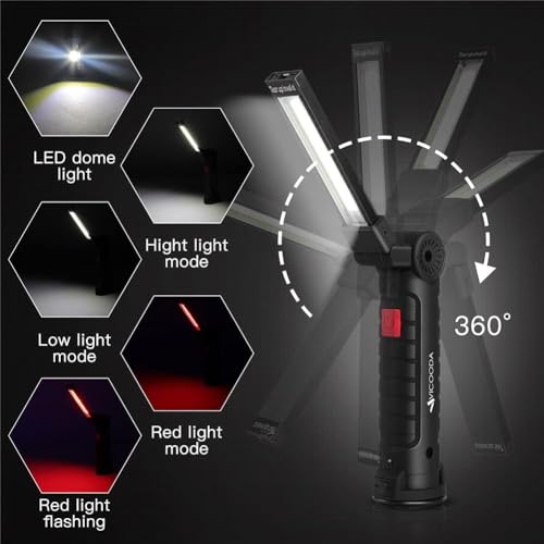 LED Work Light, Magnetic Rechargeable Flashlight, Mechanic Light - Image 3