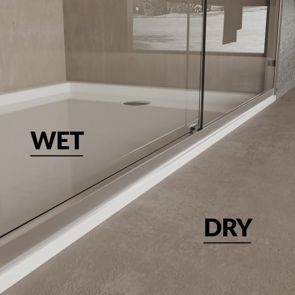 Glass Shower Door 44–48 Inch W × 72 Inch H, Double Sliding Shower Door with 6mm Tempered Glass, Brushed Aluminum Shower Glass Door with Easy-Clean Coating
