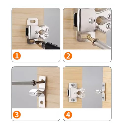 6 Pack Cabinet Latch - Double Roller Catch Hardware - Image 6