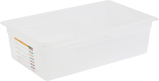 Restaurantware Food Storage Container 10 Pack of 20.7 x 12.6 x 5.9 Inches Plastic Stackable Storage Box White Reusable Label Container Dishwasher Safe For Restaurants And Kitchens