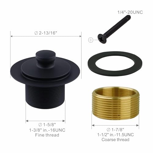 Matte Black Tub Drain and Overflow Kit, Bathtub Drain Kit - Image 3