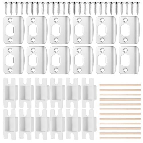 12 Pack Standard Door Strike Plate Repair Kit, Door Latch - Image 2