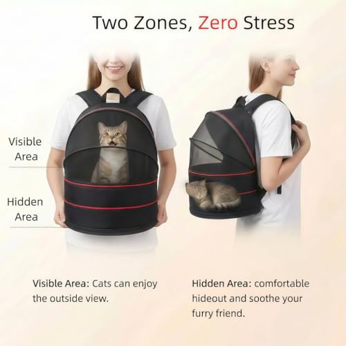 Expandable Cat Carrier Backpack, 2-in-1 Pet Tent for Cats - Image 6