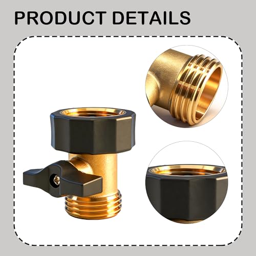 Garden Hose Shut Off Valve, 4 Pack 3/4 Inch Heavy Duty Brass - Image 6