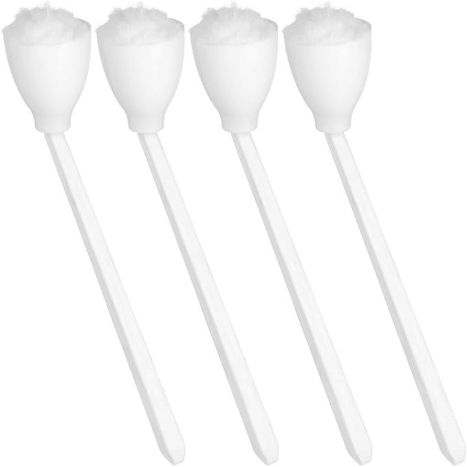 4 Pcs White Soft Swab Toilet Mops for Bathroom, Brushes with Long Handles, Toilet Cleaning Wand Scrubber