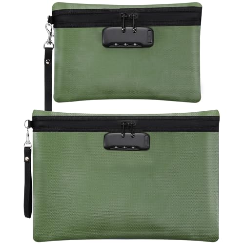 Nezyo 2 Pcs Fireproof Document Bag with Lock, Waterproof Money - Image 2
