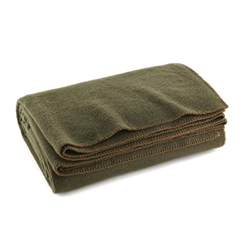 Olive Drab Green Warm Fire Retardant Blanket, 66" x 90" (80% - Image 2
