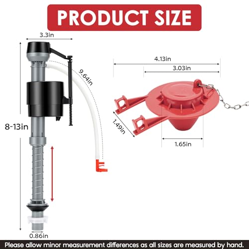 Universal Toilet Flush Valve Replacement Kit, Height - Image 3
