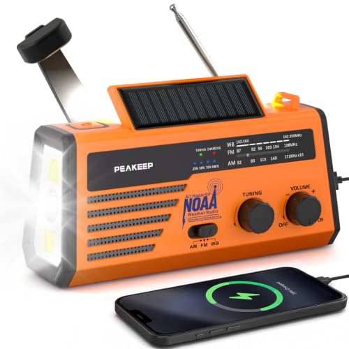 Peakeep NOAA Emergency Weather Radio Alert with Crank Solar - Image 2