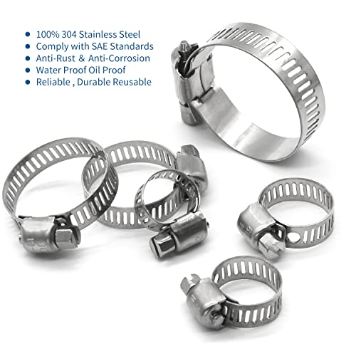 25 Pack Stainless Steel Hose Clamps, 1/4 inch to 1/2 inch - Image 5