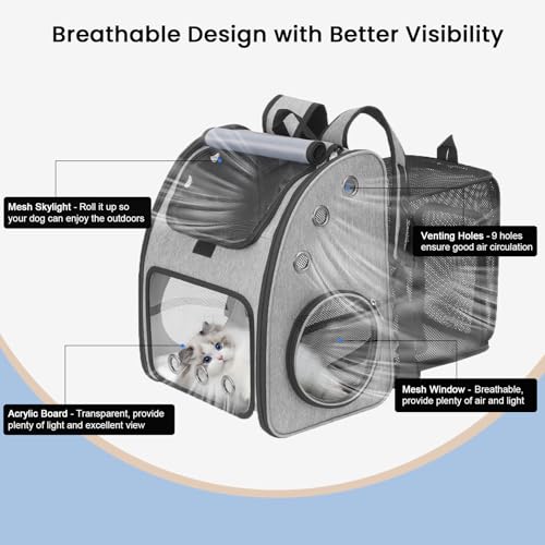 Expandable Cat Carrier Backpack, Large Space,Airline Approved, XL - Image 7