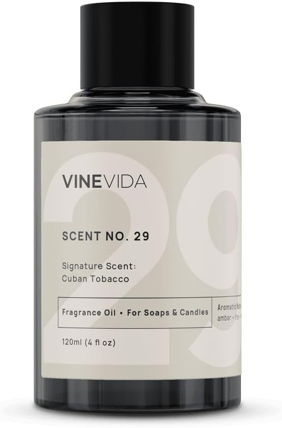 VINEVIDA [4oz] Cuban Tobacco Fragrance Oil for Candle Making and Soap Making - Premium Candle Scents for Soy Candles