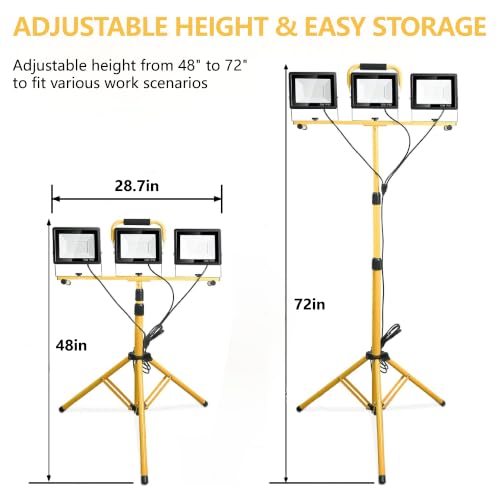 21000-Lumen LED Work Light with Stand for Job Site Garage - Image 3