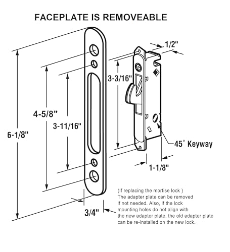 Sliding Glass Door Replacement Mortise Lock with Adapter | Home Repair - Image 3
