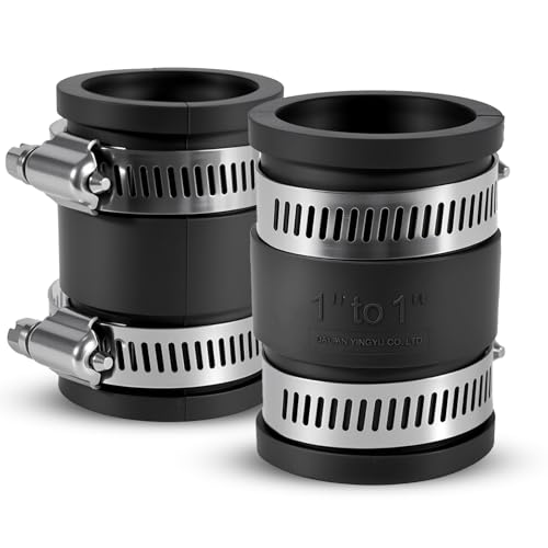 2 Pcs 1 IN Flexible PVC Pipe Coupling with Stainless Steel - Image 2