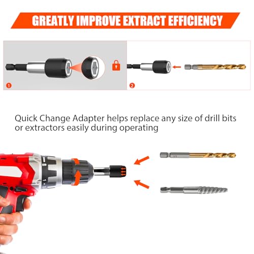 11 Pcs Screw Extractor Set,Left Hand Drill Bit - Image 4