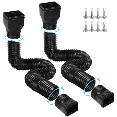 Gutterlix 2 Pack Flexible Gutter Downspout Extensions Extendable - Image 2