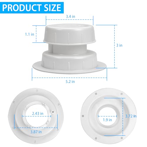 RV Plumbing Vent Cap Sewer Vents Caps for Roof Fits 1 to 2 3/8 - Image 3