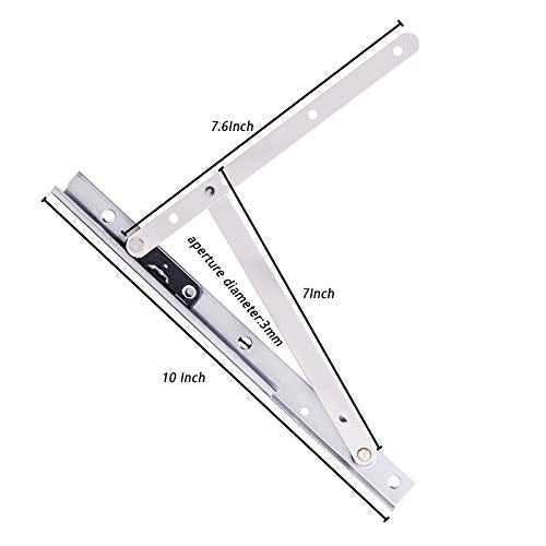 1 Pair Casement Window Hinge, 10 Inch Stainless Steel - Image 3