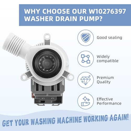 W10276397 Washer Drain Pump for Whirl-pool may-tag Ken-more - Image 4