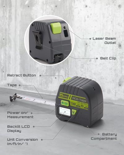 Laser Tape Measure 2-in-1, Inkerma 130Ft Laser Measurement - Image 7