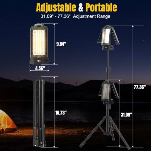 45000mAh Camping Light with Stand, Led Rechargeable Work Light - Image 7