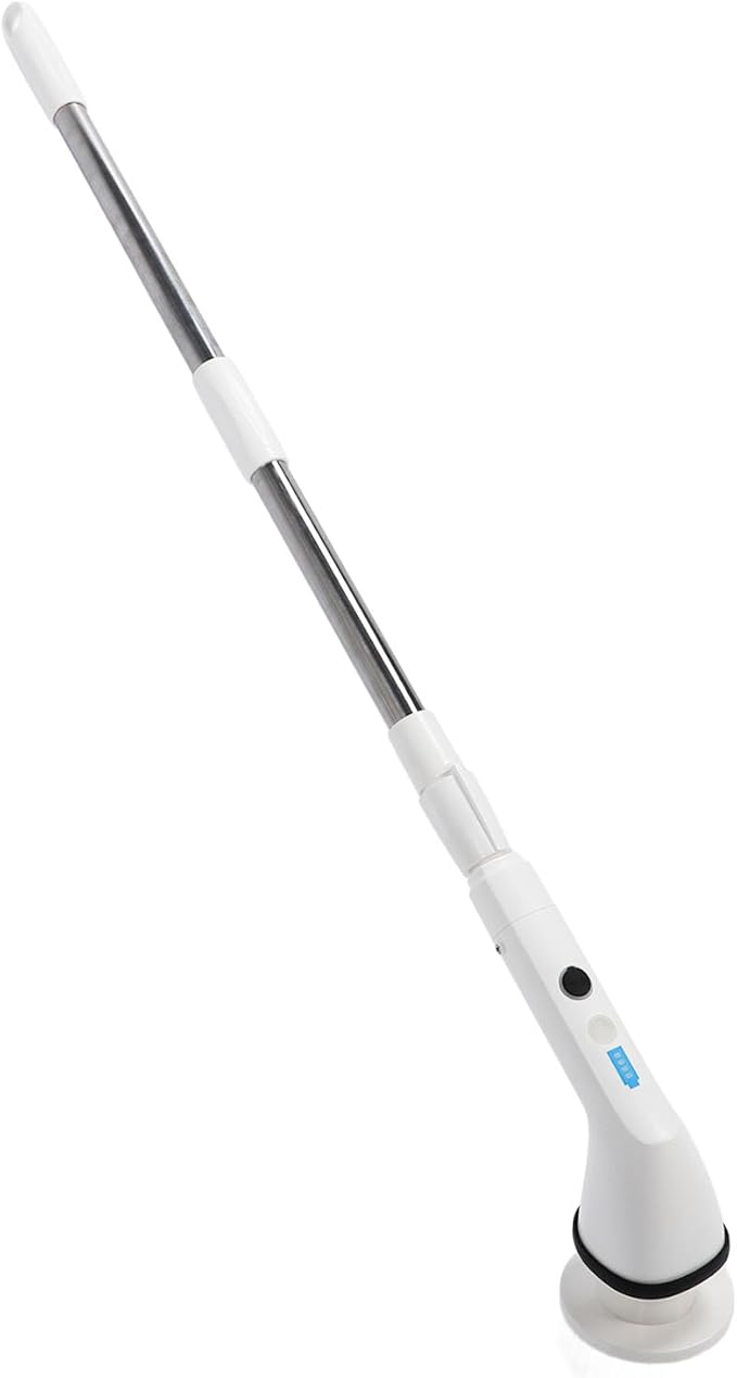 Focket Electric Scrubber, Cordless Rechargeable Cleaning Brush with Metal Extension Pole 2500mah Battery for Floor Furniture Bathroom Car