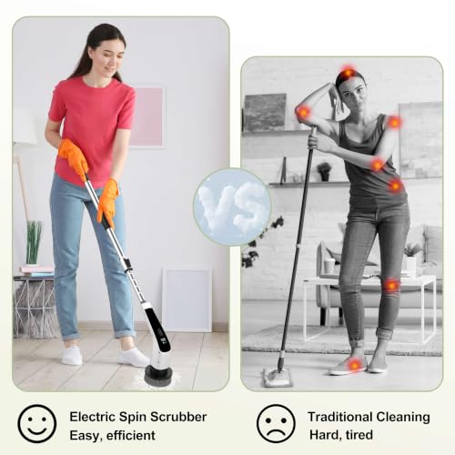 Electric Spin Scrubber, Bathroom Scrubber LED Digital Display - Image 5