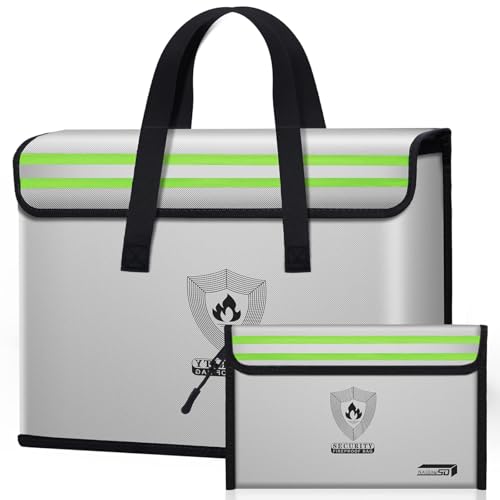 Fireproof Water Splash Resistant Document Bag Set 2 Pack - Image 2