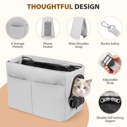 Small Dog Cat Sling Carrier 11 lbs, Crossbody Pet Bag | Pet Essentials - Image 6