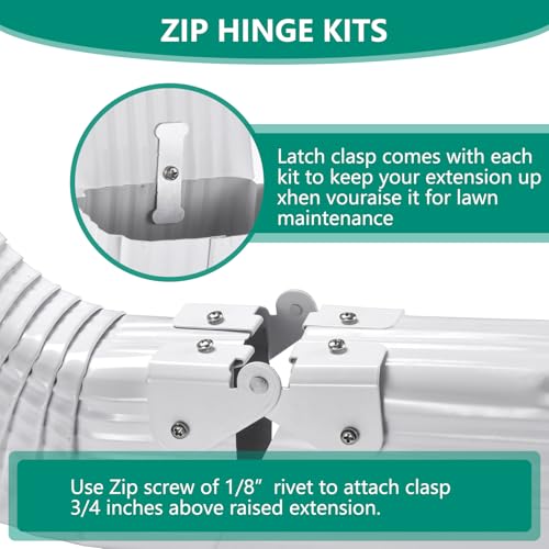 Gutter Downspout Flip-Up Hinge, Gutter Extension 8-Pack - Image 4