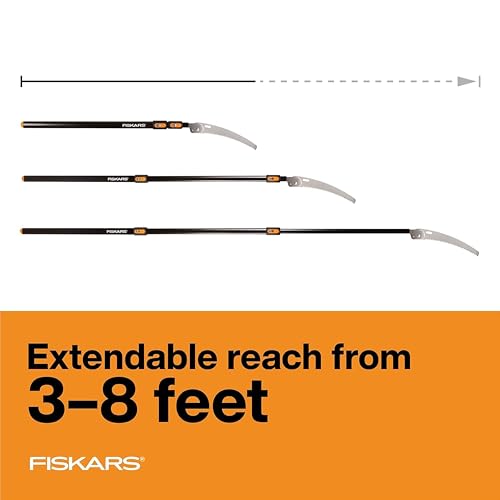 Fiskars 3-8 Ft Extendable Manual Pole Saw with 12" Hand Saw Blade - Image 5