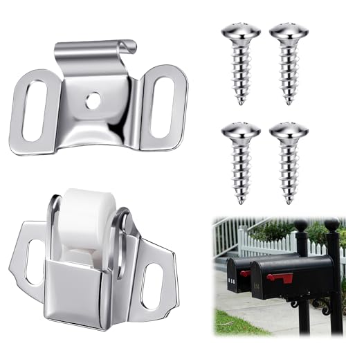 1 Set Mailbox Replacement Roller Catch Latch with Screws - Image 2