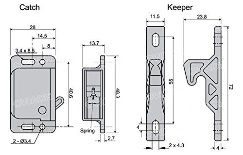 OWACH® 2 Grabber Catches 5LB Push to Close Latch OWACH - Image 3